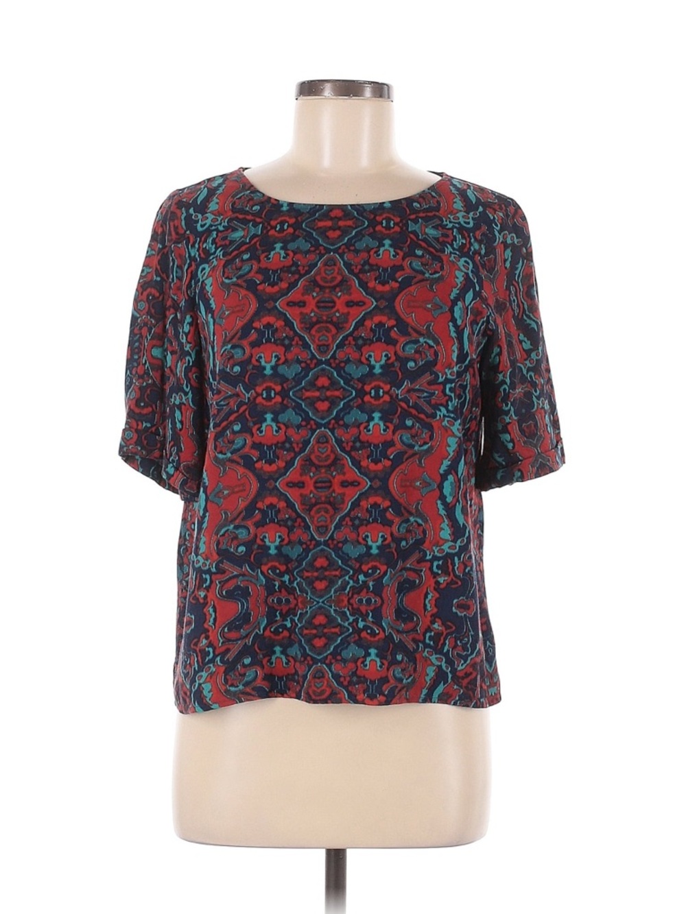 Monsoon Red and Blue Patterned Blouse